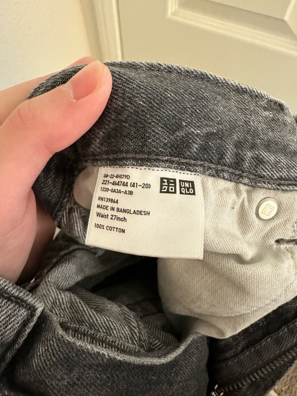 Uniqlo Wide Straight Jeans Gray 27inch - Picture 6 of 8